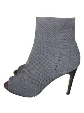 Express Black Knit Sock Mesh Open Toe Ankle Boots Booties size 8